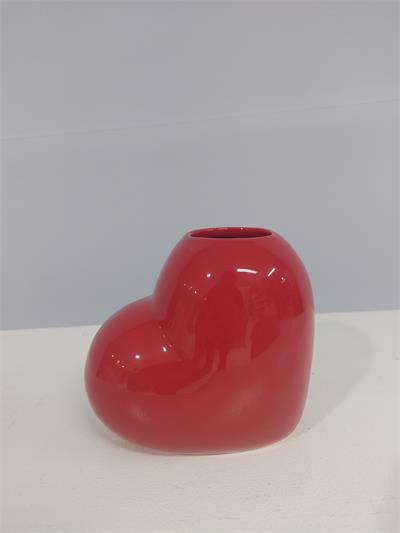 Vaso Coração Vermelho 15Cm Alt X 7Cm Larg - BB Festas Aluguel 