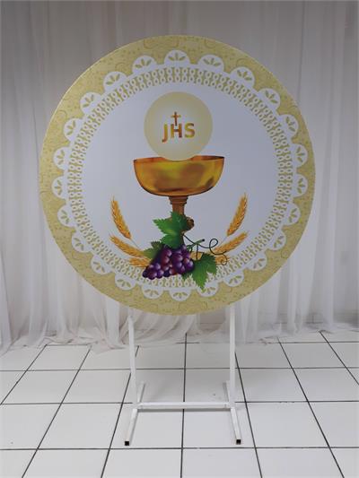 Painel Sublimado Redondo Hostia E Cálice 1,30Cm - BB Festas Aluguel 