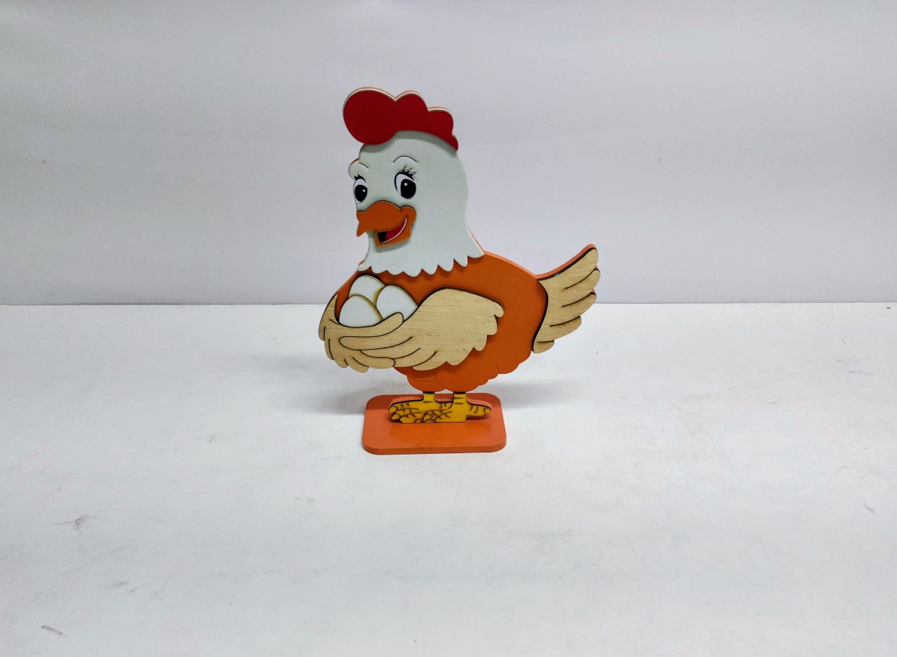 Totem Galinha (Fazendinha) 28Cm Alt X 23Cm Larg  - BB Festas Aluguel 