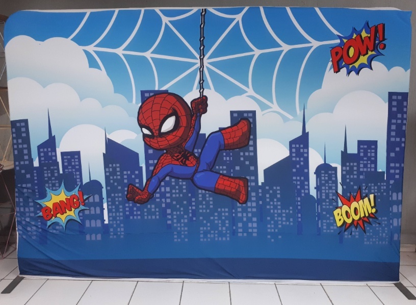 Painel Sublimado Homem Aranha 3M X 2M  - BB Festas Aluguel 