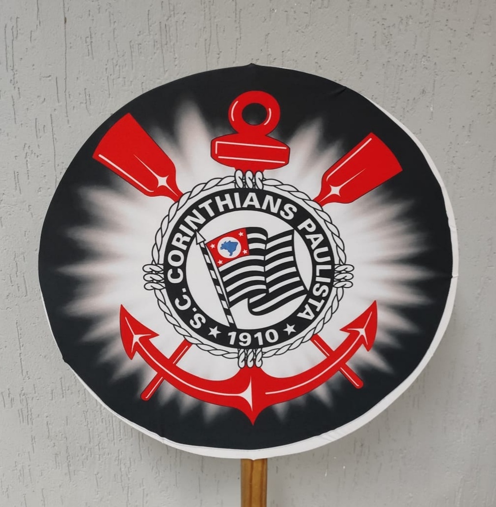 Painel Sublimado Redondo Corinthians (Modelo B) 60Cm - BBFestasAluguel 
