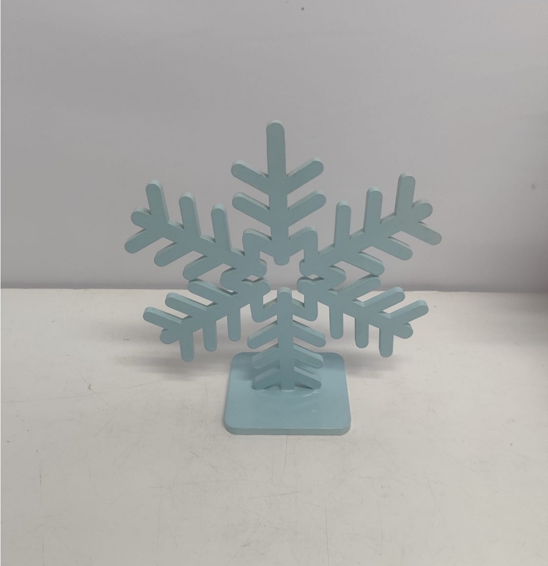 Totem Floco de Neve Azul Claro 20Cm X 20Cm - BBFestasAluguel 