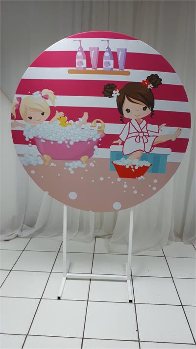 Painel Sublimado Redondo Spa 1,30Cm - BB Festas Aluguel 