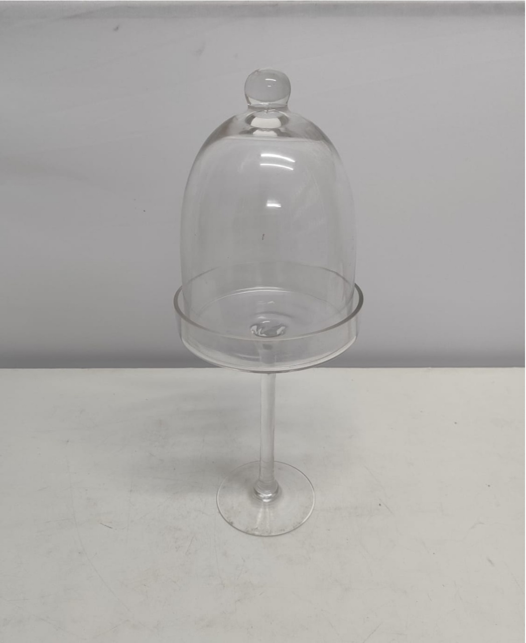 Porta Doce Cúpula Vidro Alto 40Cm Atl X 15Cm Diametro - BBFestasAluguel 