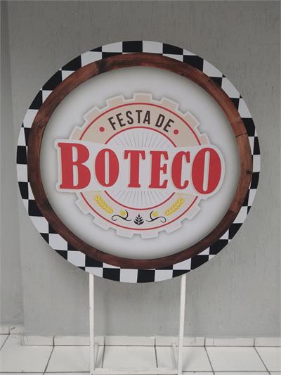 Painel Sublimado Redondo Boteco 1,30Cm - BB Festas Aluguel 