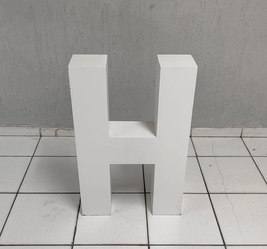Letra H Mdf 80Cm - BB Festas Aluguel 