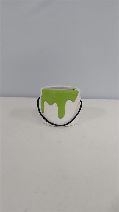 Cachepô P Balde Tinta Verde Louça (Abc) 6Cm X 6Cm - BB Festas Aluguel 