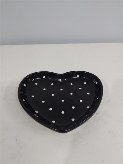 Bandeja Coração P Preto Poá 3Cm Alt 16Cm Larg X 18Cm Comp - BB Festas Aluguel 