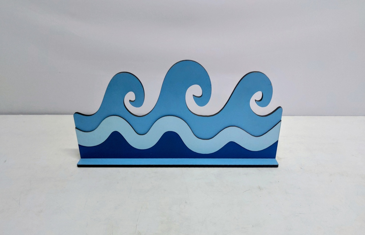 Totem Ondas Azuis 21Cm Alt X 40Cm Larg  - BB Festas Aluguel 