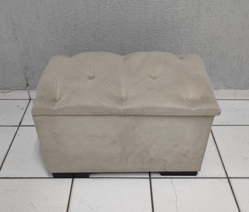 Puff G Bege 45Cm Alt X 70Cm X 40Cm  - BB Festas Aluguel 