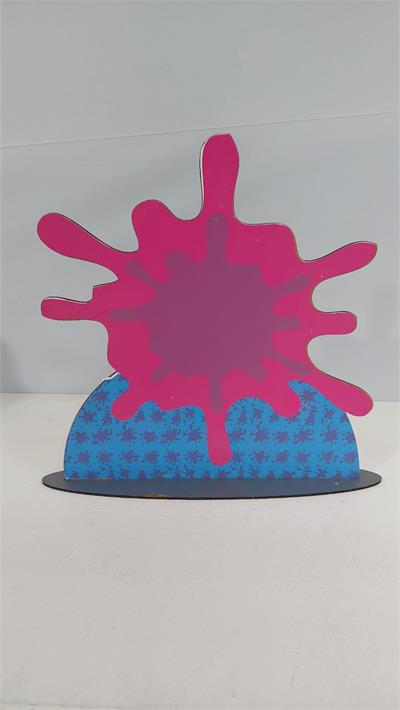 Totem Tinta Pink Em Mdf (Abc) 30Cm X 30Cm - BB Festas Aluguel 