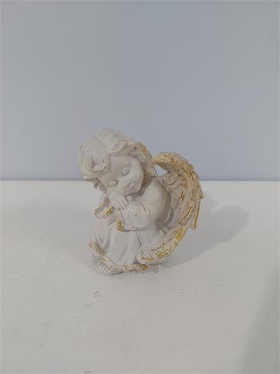Anjo Sentado Com Dourada Alt 10Cm X 10Cm X 8Cm - BB Festas Aluguel 