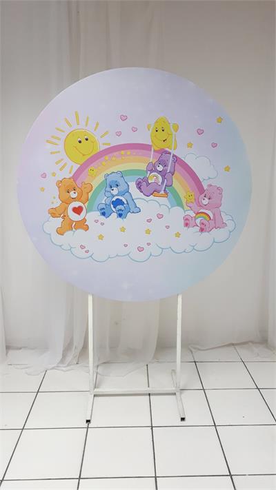Painel Sublimado Redondo Ursinhos Carinhosos 1,30Cm - BB Festas Aluguel 