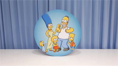 Painel Sublimado Redondo Amo Os Simpsons  60Cm - BB Festas Aluguel 