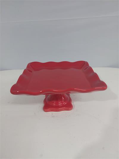 Porta Doce Quadrado Babado/M Vermelho 10Cm Alt X 20Cm Diametro - BB Festas Aluguel 