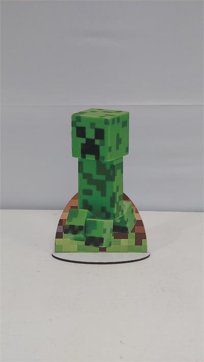 Totem Creeper Na Terra P Em Mdf (Minecraft) 20Cm X 14Cm - BB Festas Aluguel 
