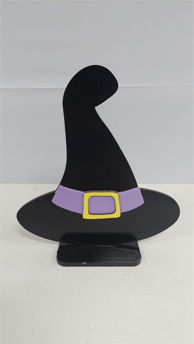 Totem Chapéu de Bruxa Em Mdf (Halloween) 26Cm X 22Cm - BBFestasAluguel 