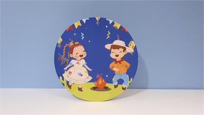 Painel Sublimado Redondo São João 60Cm - BB Festas Aluguel 