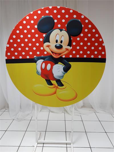 Painel Sublimado Redondo Mickey 1,30Cm - BB Festas Aluguel 