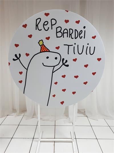 Painel Sublimado Redondo Bento Cake 1,30Cm - BB Festas Aluguel 