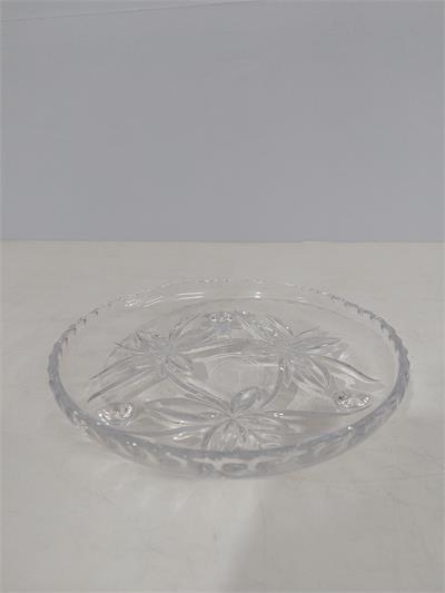 Bandeja Redonda Trabalhada Vidro P 4Cm X 18Cm - BB Festas Aluguel 