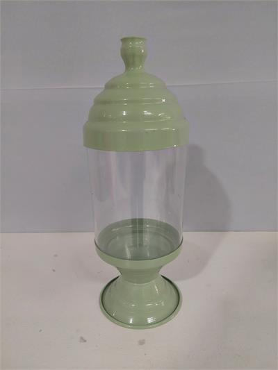 Bomboniere Baixo Acetato Com Metal Verde Claro 33Cm X 12Cm - BB Festas Aluguel 