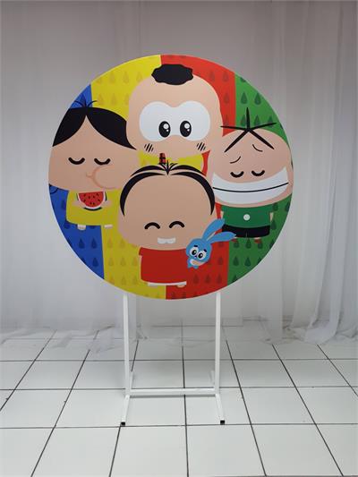 Painel Sublimado Redondo Turma da Monica Toon 1,30Cm - BB Festas Aluguel 