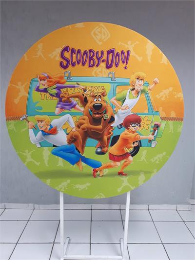Painel Sublimado Redondo Scooby-Doo 1,30Cm - BB Festas Aluguel 