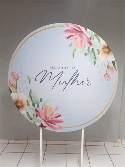 Painel Sublimado Redondo Dia da Mulher 2 1,30Cm - BB Festas Aluguel 