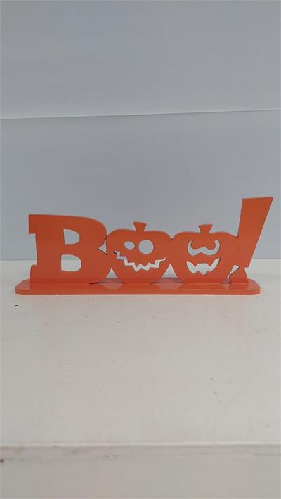 Totem Boo (Susto) Em Mdf (Halloween) 10Cm X 30Cm - BBFestasAluguel 