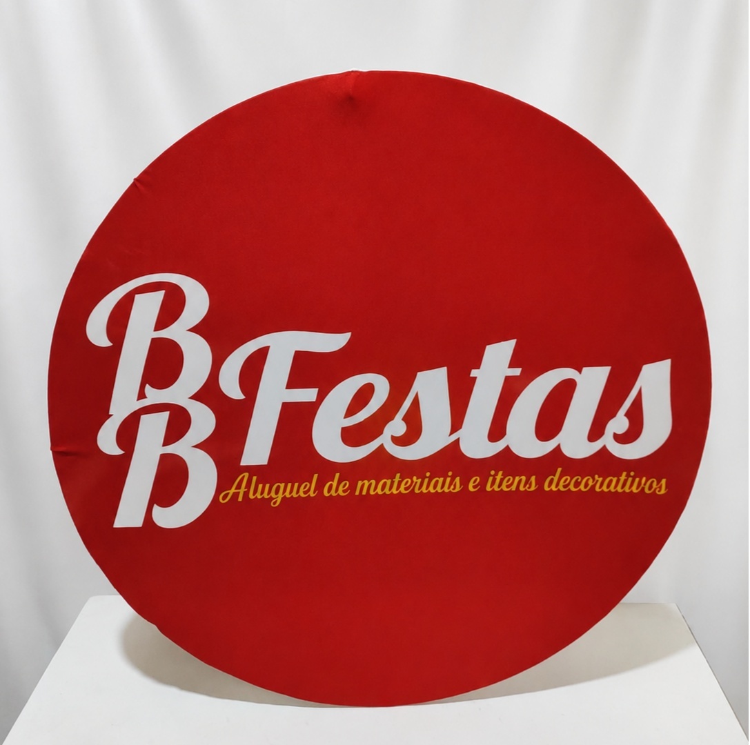 Painel Sublimado Redondo Bbfestas 60Cm - BBFestasAluguel 