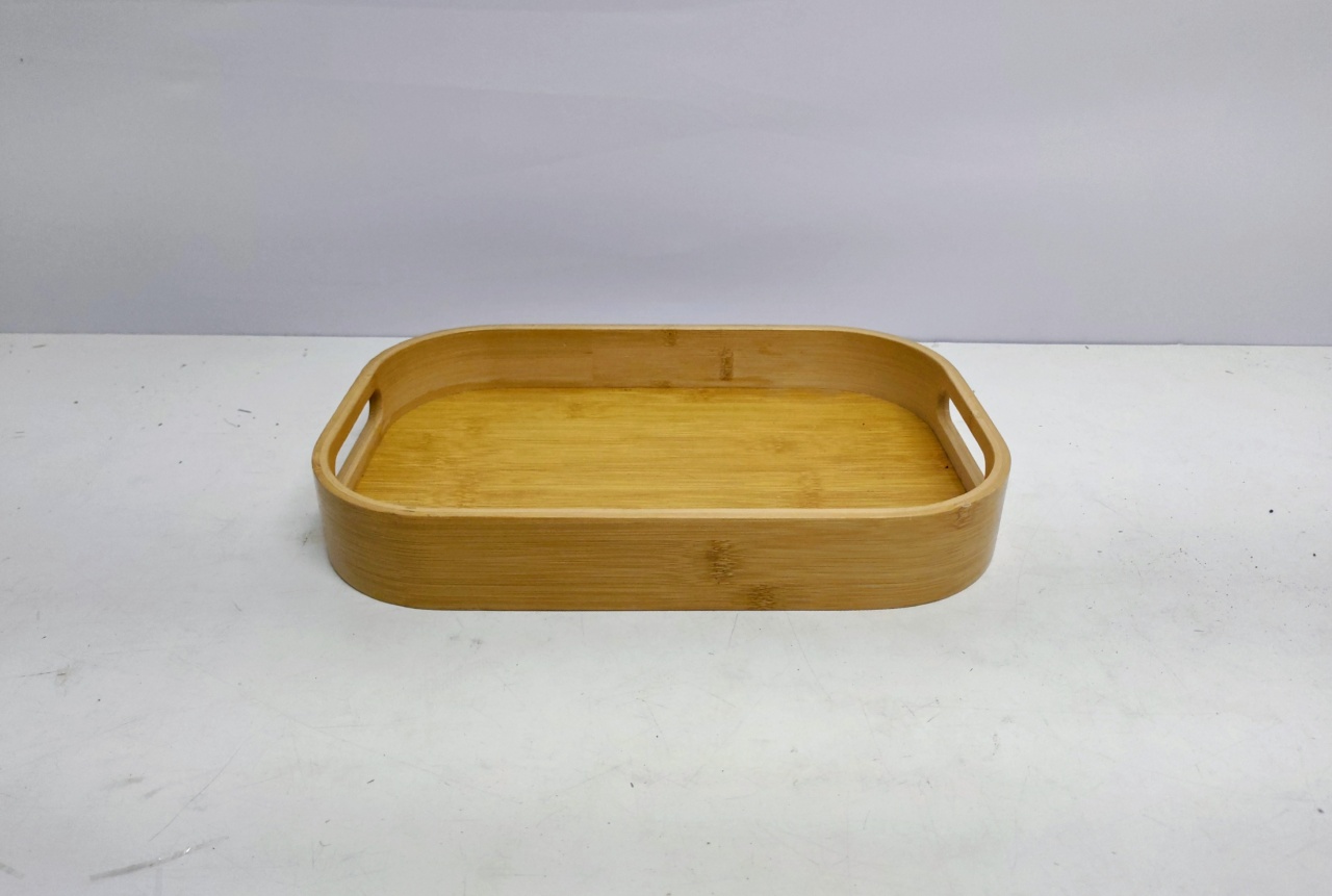 Bandeja de Bambu/G Retangular 5Cm Alt X 23Cm Larg X 33Cm Comp - BB Festas Aluguel 