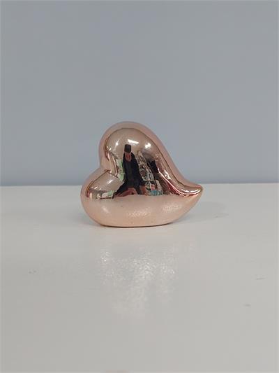 Coração Curvado Louça Rosé Alt 8Cm X 8Cm X 7Cm - BB Festas Aluguel 