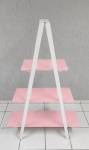 Estante Cavelte Branco Prateleiras Rosa Claro 1,60M Alt   - imagem 1