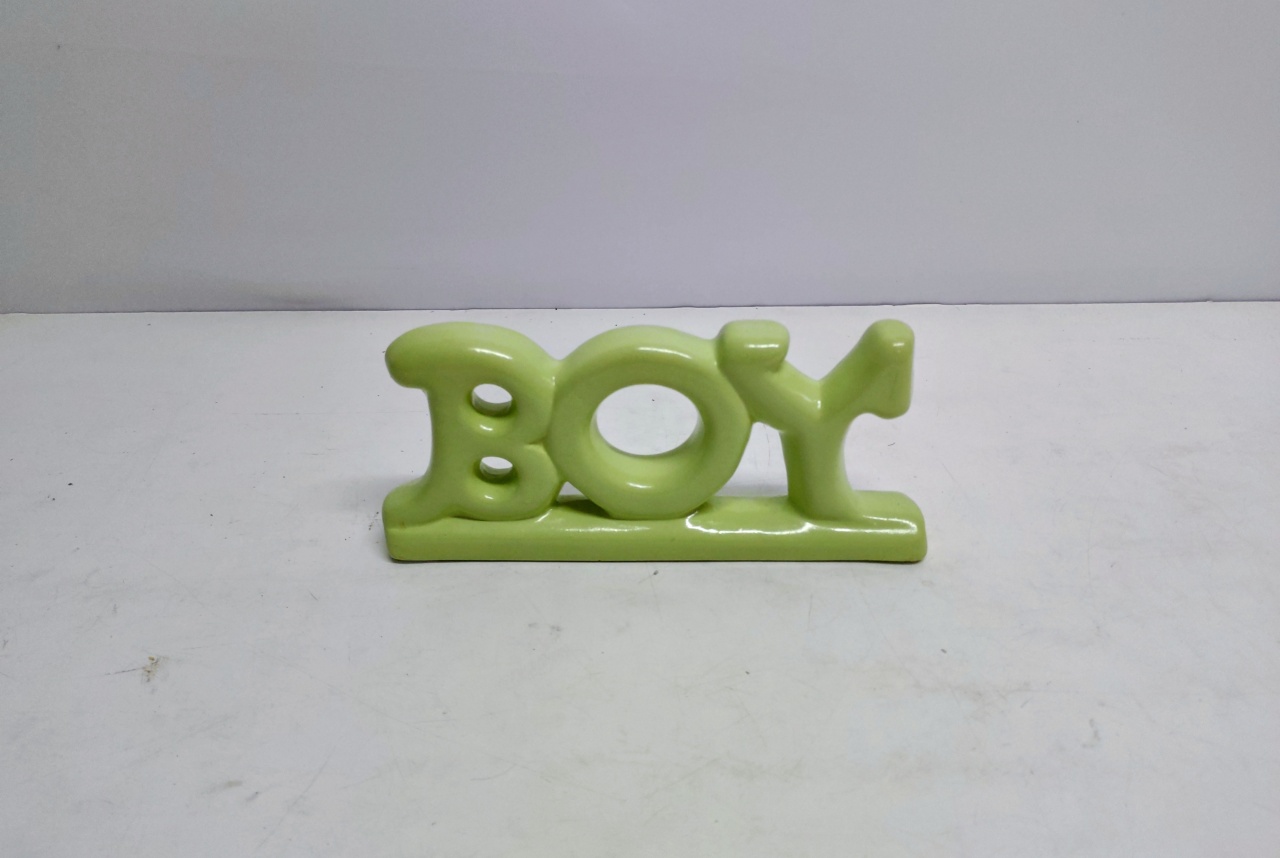 Letreiro Boy Verde Claro 11Cm Alt X 24Cm Larg - BB Festas Aluguel 