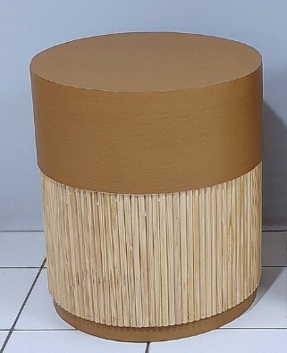 Cilindro Rústico Ripado + Baixo 65Cm Alt X 60Cm Diametro - BB Festas Aluguel 
