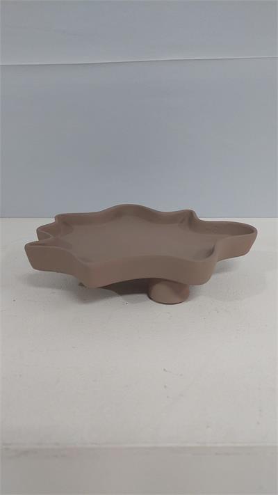 Bandeja Orgânica Estrela Com Pé Nude Fosco 6Cm Alt X 22Cm Diametro - BB Festas Aluguel 