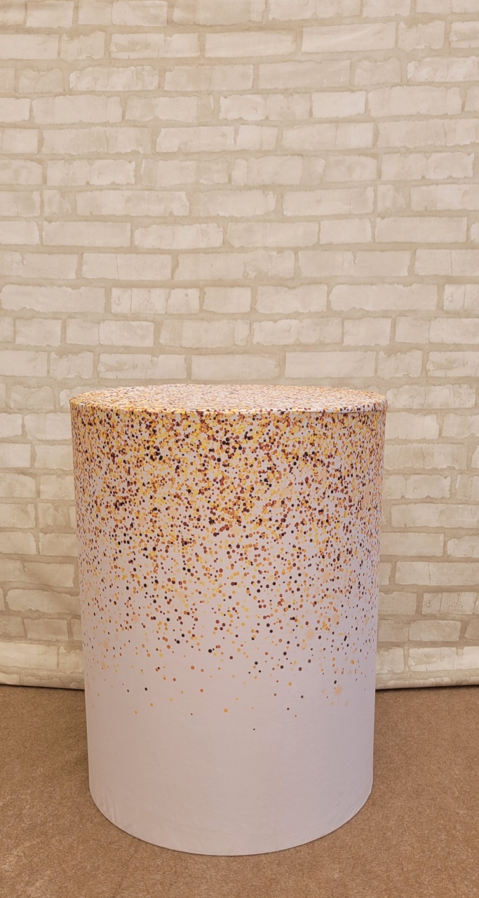 Capa Cilindro Branco Glitter M - lucia mendonça decoraçoes
