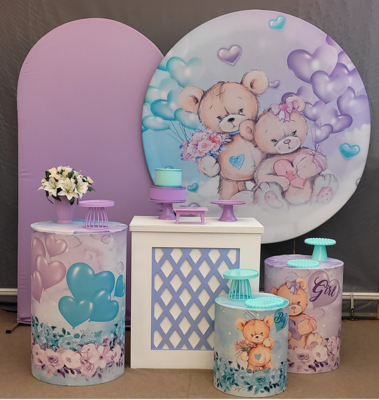 Chá Revelação Lilás Candy 1 - lucia mendonça decoraçoes