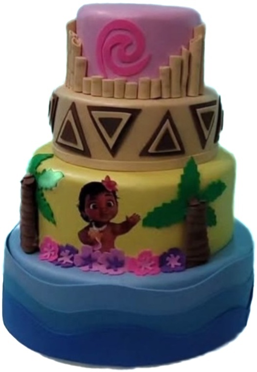 Bolo Moana Baby - lucia mendonça decoraçoes