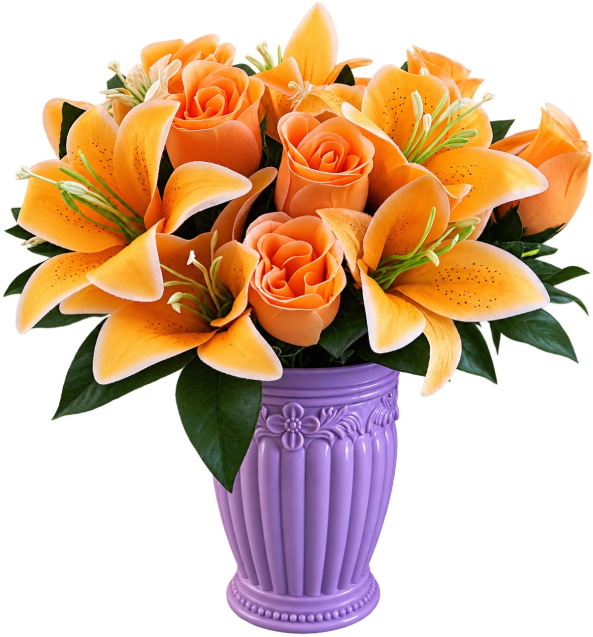 Arranjo Lirios Laranja - lucia mendonça decoraçoes