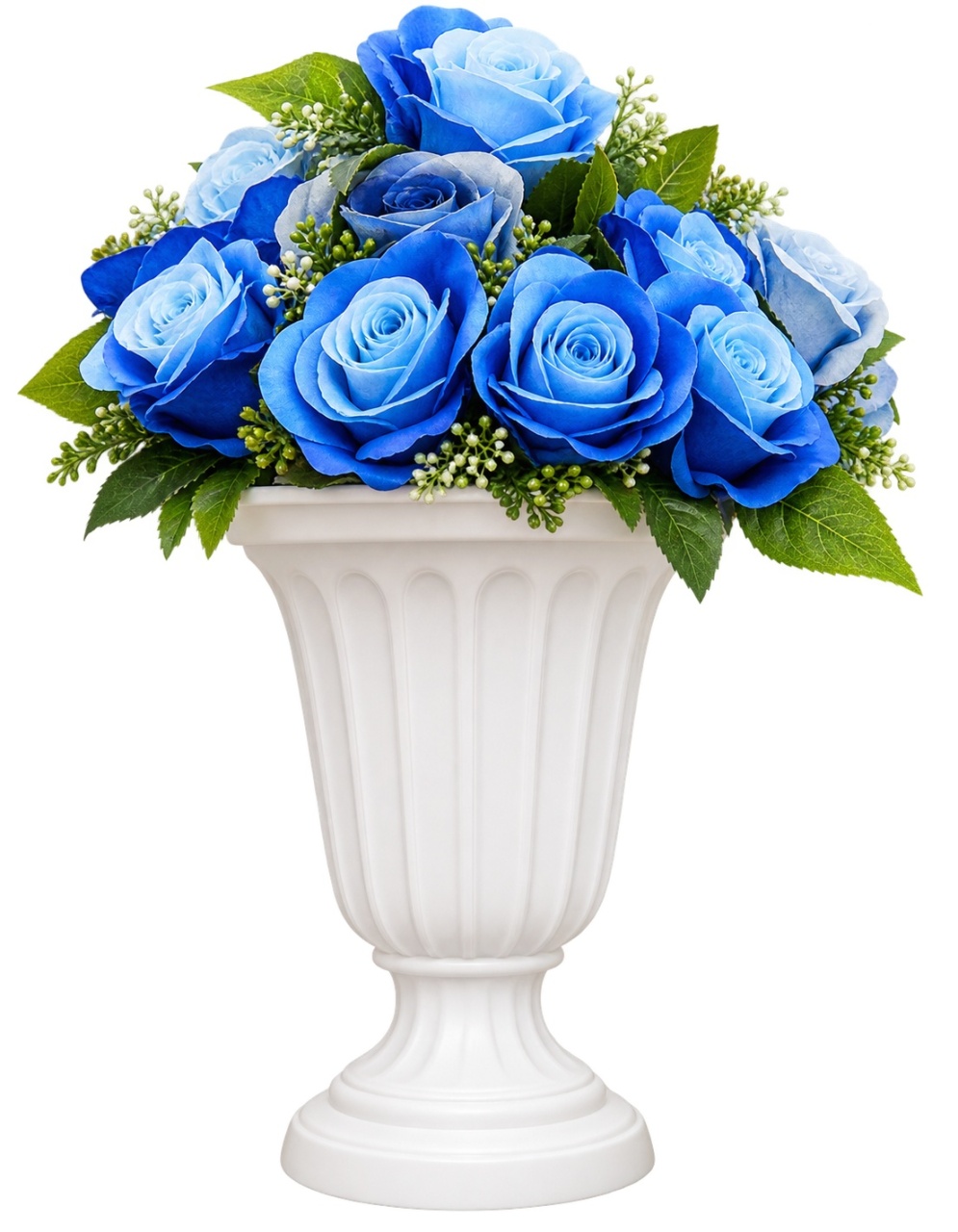 Vaso Branco G + Arranjo Azul - lucia mendonça decoraçoes