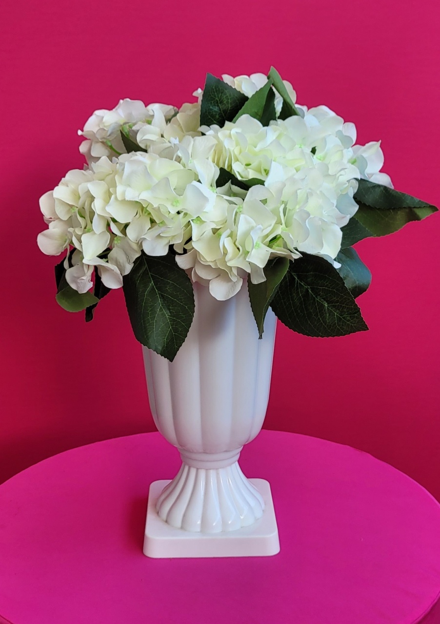 Vaso G + 4 Hastes Para Arranjo Branco - lucia mendonça decoraçoes