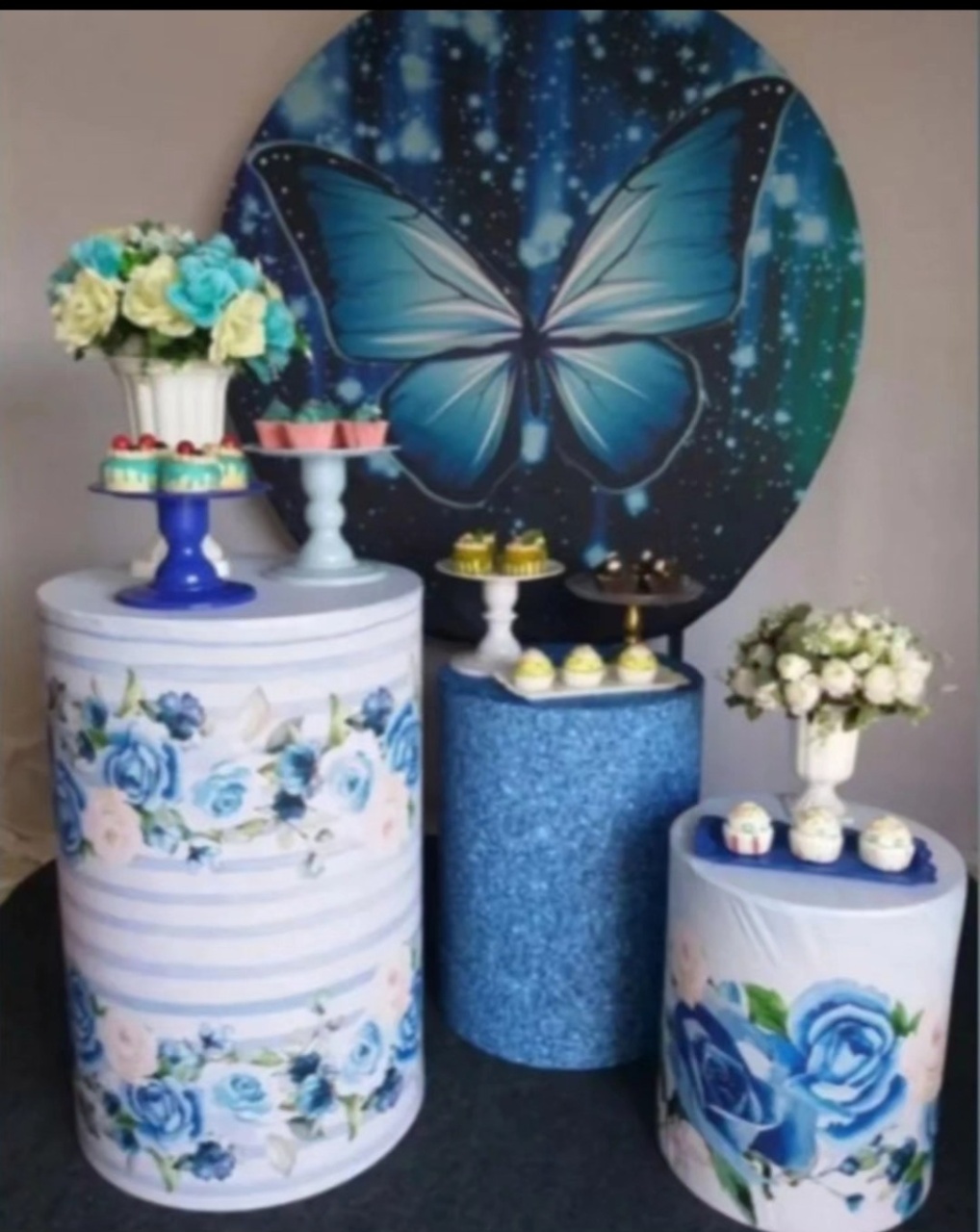 Borboleta Azul  P - lucia mendonça decoraçoes