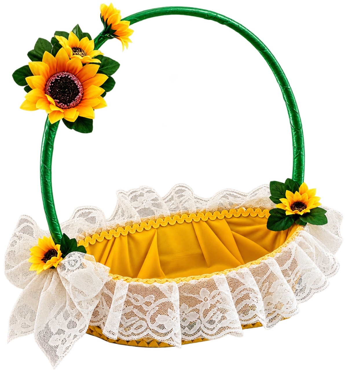 Cesta Renda Amarela - M - lucia mendonça decoraçoes