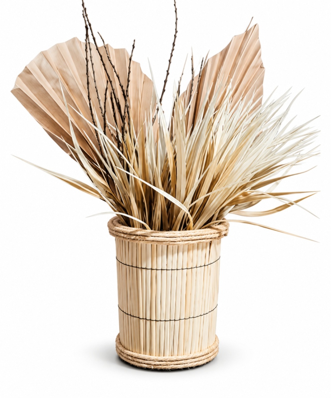 Arranjo Boho + Vaso Palha P - lucia mendonça decoraçoes