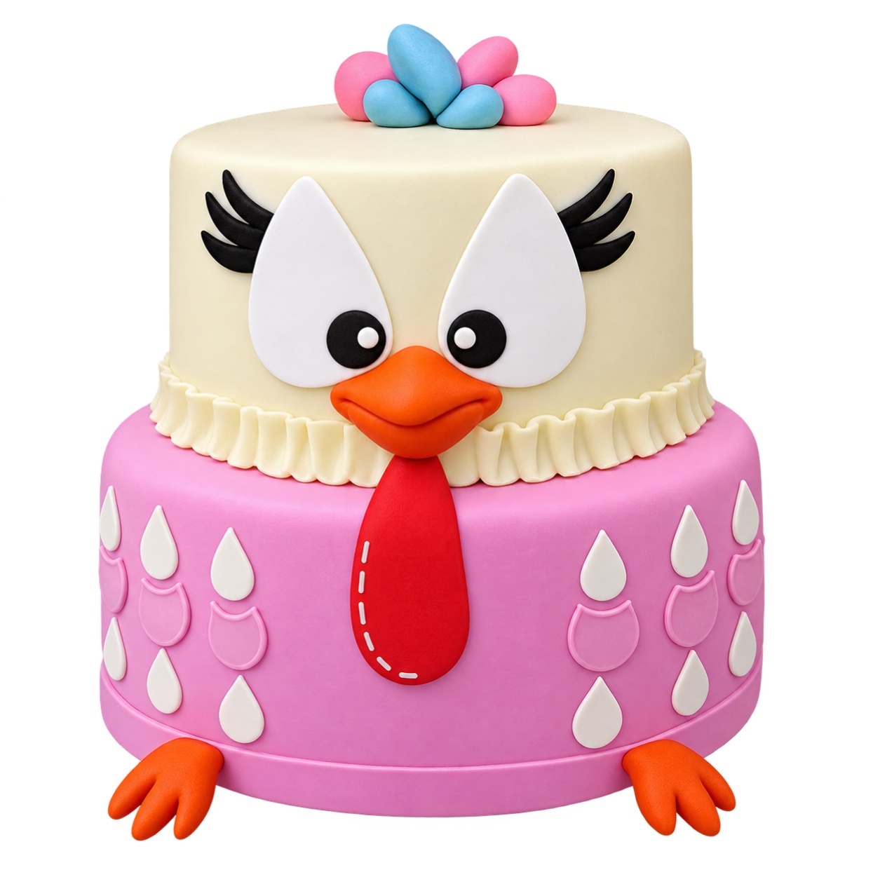 Bolo  Galinha Pintadinha Rosa - lucia mendonça decoraçoes