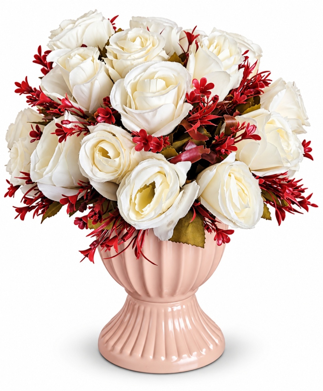 Vaso + Arranjo Branco - lucia mendonça decoraçoes
