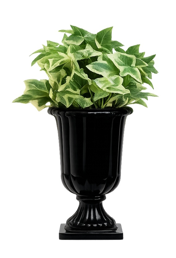 Arranjo Folhagem P + Vaso Preto P - lucia mendonça decoraçoes