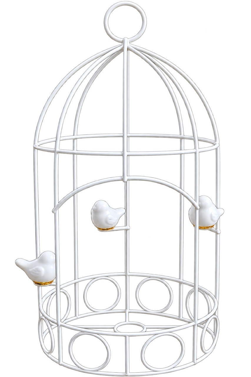 Gaiola Branca G - lucia mendonça decoraçoes